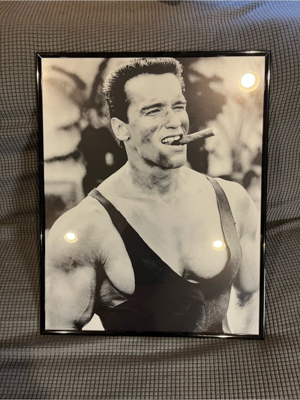 Arnold Schwarzenegger black & white framed photograph picture
